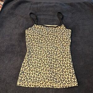 Express Leopard Print Cami in Beige and Black with Thin Straps